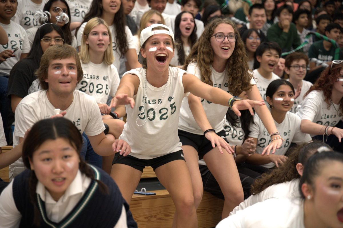 Claire Anderson (11) awaits the announcement of the spirit rally champions on Thursday. The class of 2025 came out on top, followed by the class of 2027, the class of 2024 and the class of 2026.