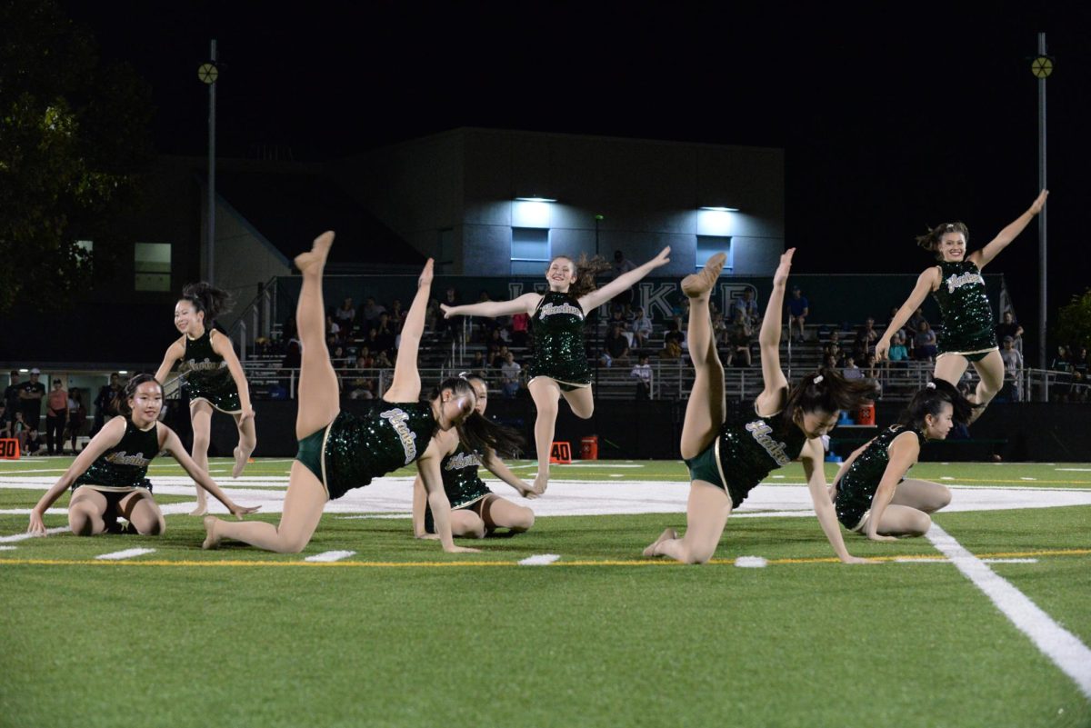 Harker Dance Company performs during halftime. They dance to the song Comin’ In Hotta” by Power-Haus and Halo Sol.