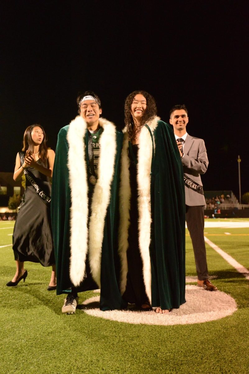 Seniors Cynthia Wang and Daniel Lin are crowned homecoming royalty. The class of 2024 participated in voting for their representatives of homecoming court.