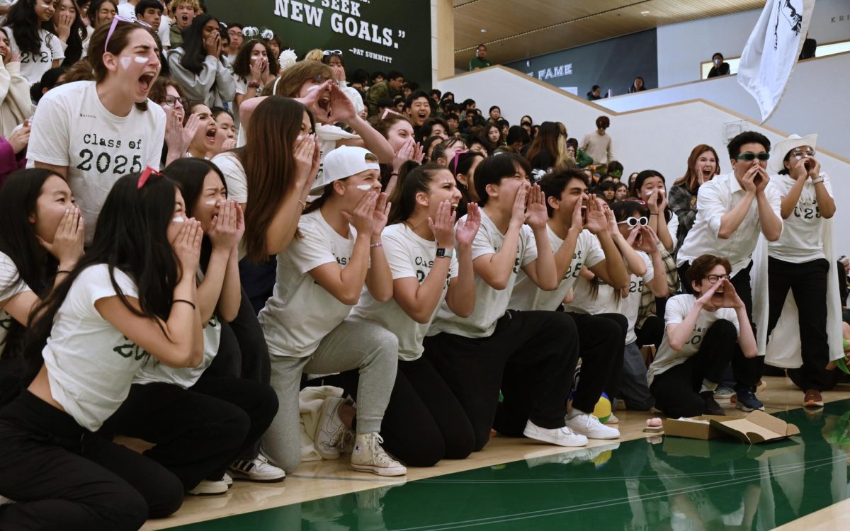 Juniors yells during their turn of the scream-off. The juniors finished in first place with a decibel level of 120.3.