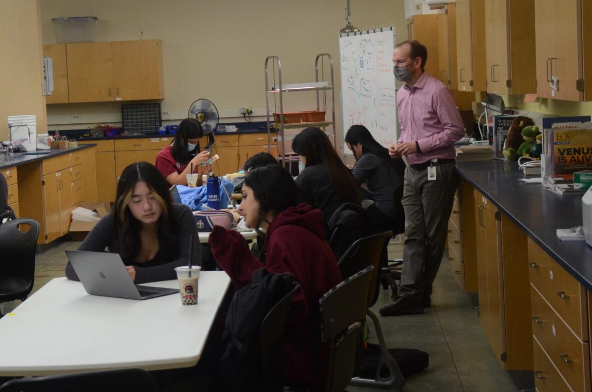 Attendees of the research club take part in a mock-science fair in preparation for Synopsys on March 7. Synopsys is the Santa Clara County regional research championship.