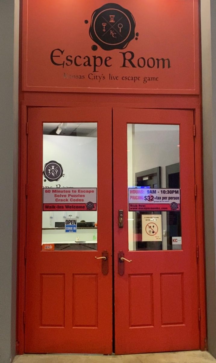 The Escape Room door advertises its unique puzzles. “Our goal is to give a good engaging activity for families and companies to work on team building,” Gamemaster Zoe said.