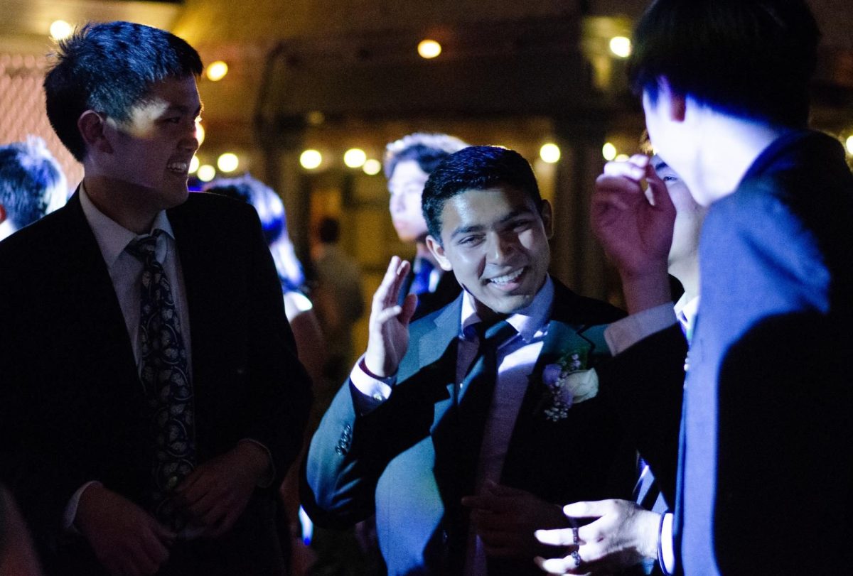 Arnav Swaroop (12) dances with his friends on the patio floor. This years prom took place at the Winchester Mystery House, a national historic venue that is often booked for weddings and parties.