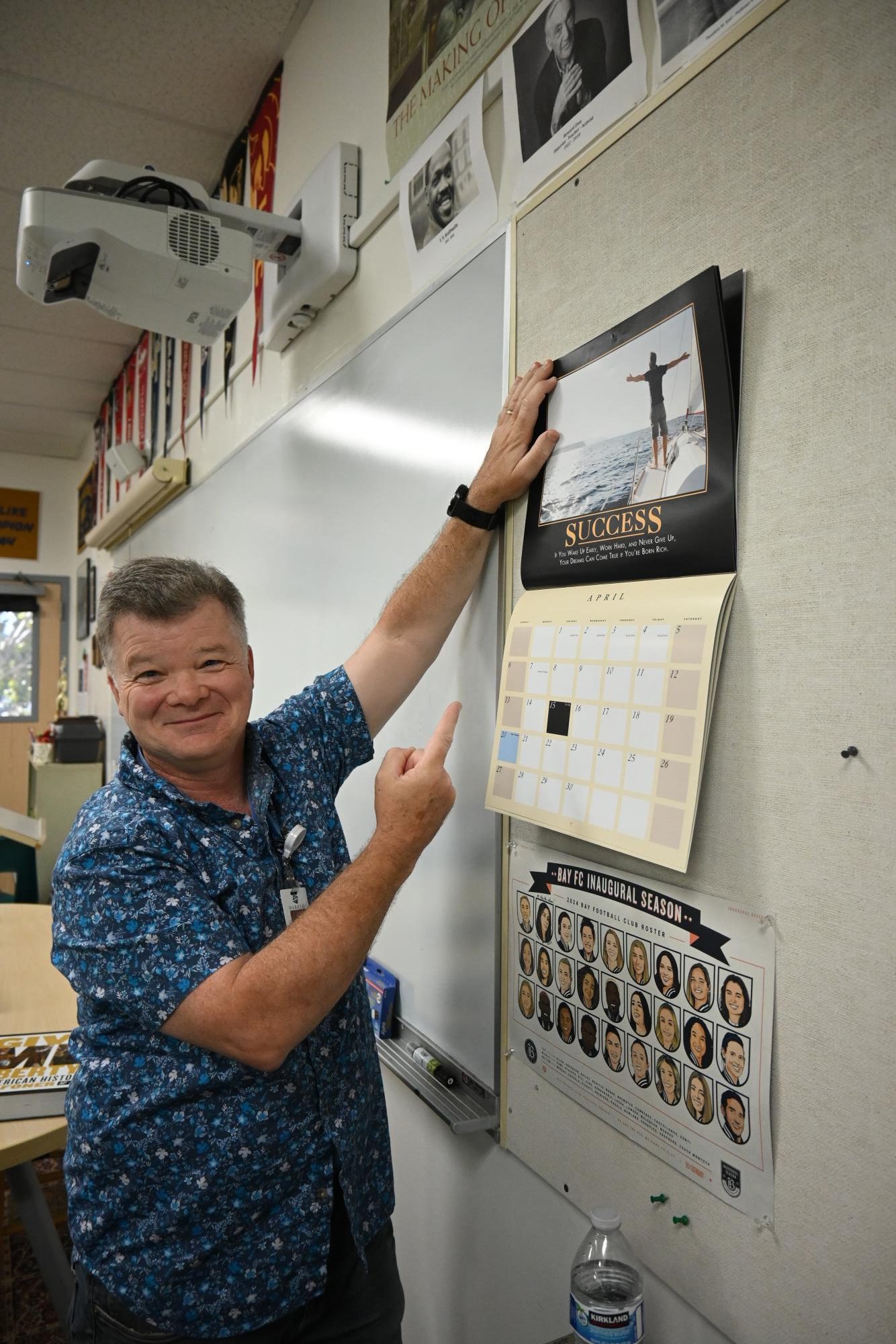 Byron Stevens points to a calendar on his wall, with each page holding a motivational mantra. “The vibe I'm going for is serious but fun,” Stevens said. “I want my room to be welcoming but also visually stimulating."