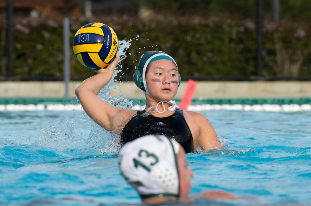 Senior Melody Yin prepares to pass the ball. 
“It’s her senior season, so I just want her to ride this out as long as she can,” Melody’s mother Delphine Gan said.
