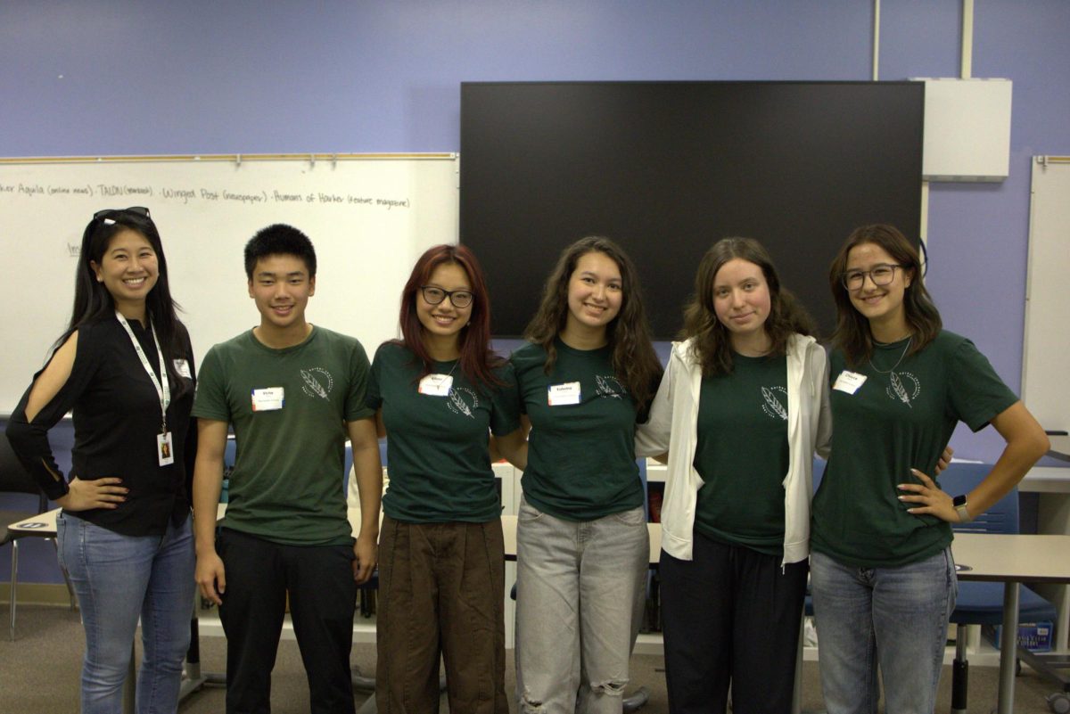 Journalism Editors-in-Chief line up after the end of their presentation. They discussed leadership strategies and challenges during their session.