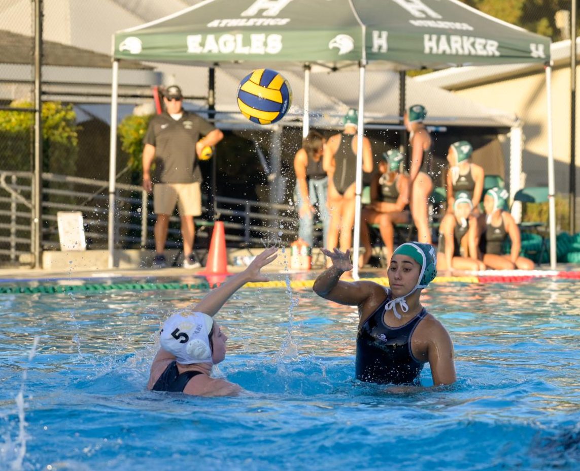 Senior Keren Eisenberg passes the ball to a teammate in the second quarter. As the final home game of the season, this match marked the team's senior night, with the stands packed with supportive friends and family members.