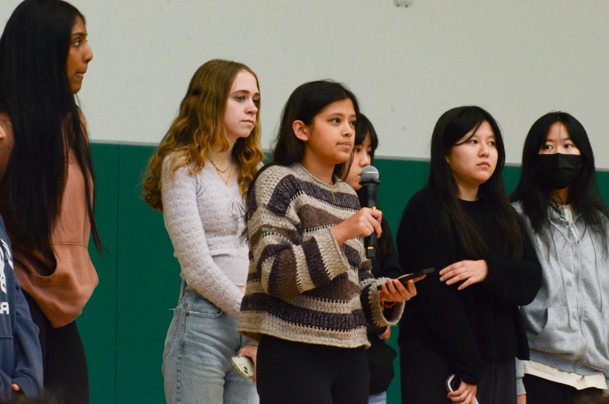 ASB Treasurer Ananya Pradhan (11) explains the school's fundraising policies. She noted that the school does not provide direct reimbursements to students hosting fundraisers.