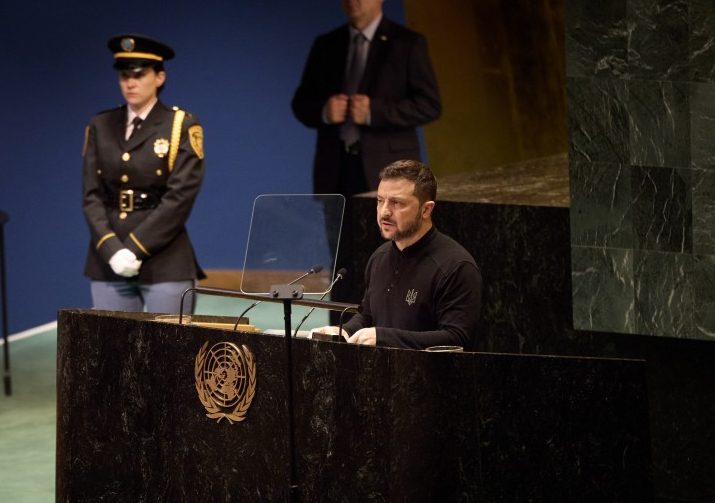 President Volodymyr Zelensky of Ukraine rallies global leaders for support in his country’s grueling war against Russia at the 2024 U.N. General Assembly on Sep. 25. Besides his official address, Zelensky wanted to sell what he calls his “victory plan”, a strategy to secure Ukraine’s victory on their terms, to Western leaders and especially President Biden.