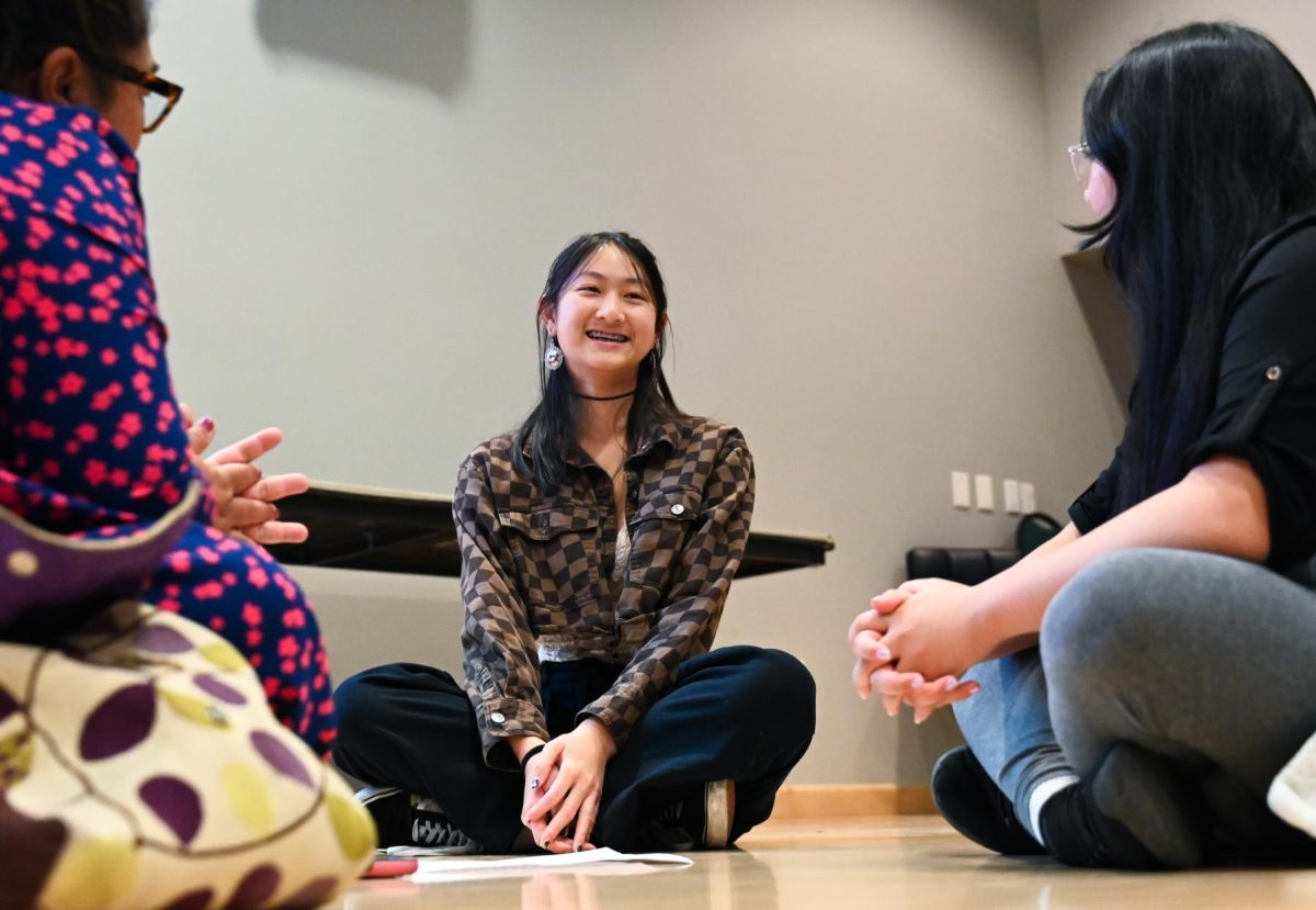 Senior Cindy Yu participates in the “Real Talk with Students and for Students” fishbowl discussion. “I saw that it was a no judgment zone, and there was a very high standard of respect," Cindy said.