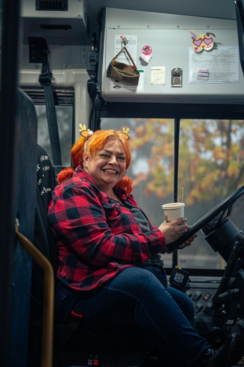 Figone holds a cup of oatmeal and smiles. "Every morning, that's all I have time for," she said, digging in with a wooden spoon.