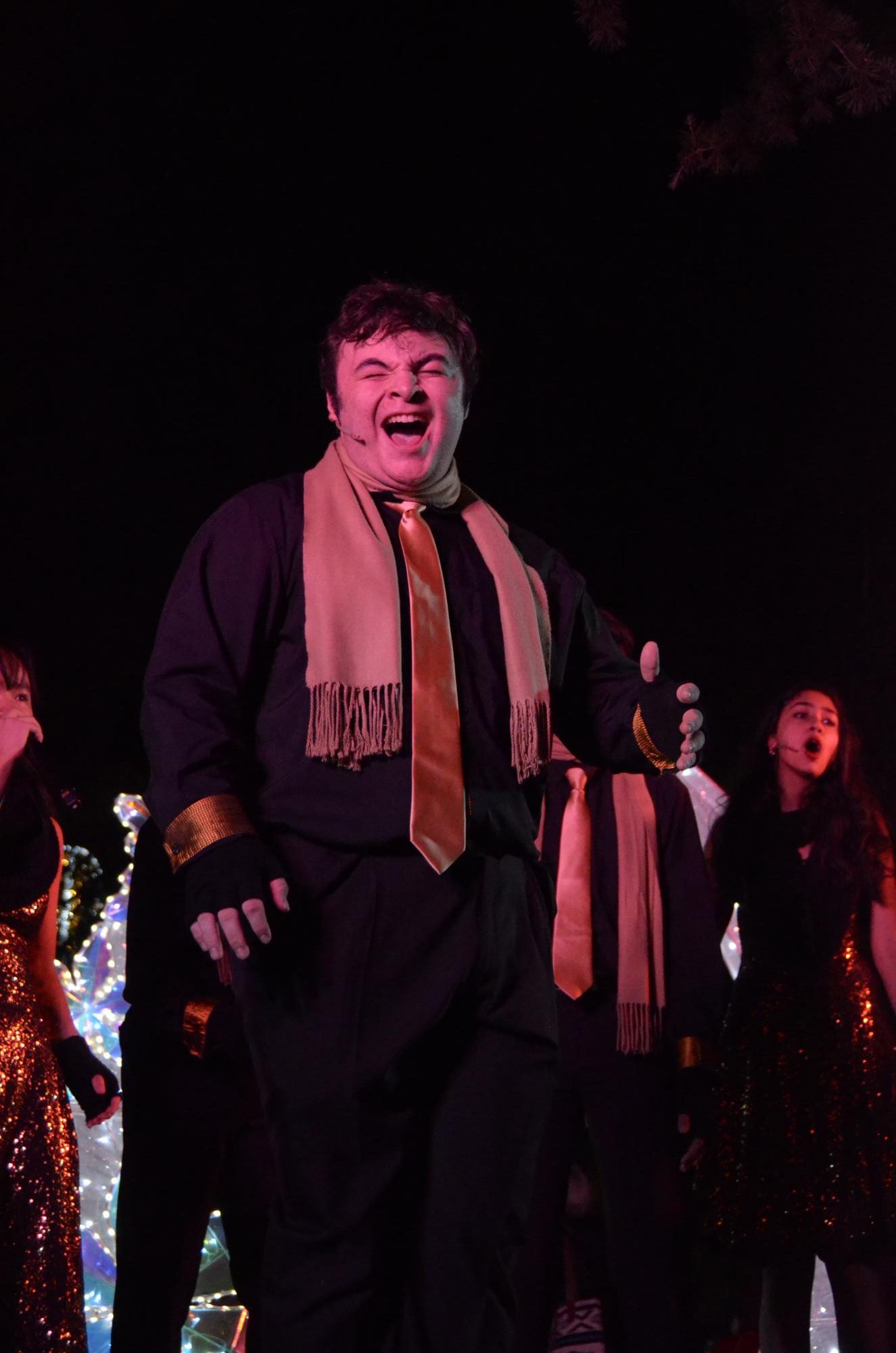 Junior Simon Kirjner sings his solo of "You Will Be Found" from the musical Dear Evan Hansen. Prior to soloing, Simon was the vocal percussionist.