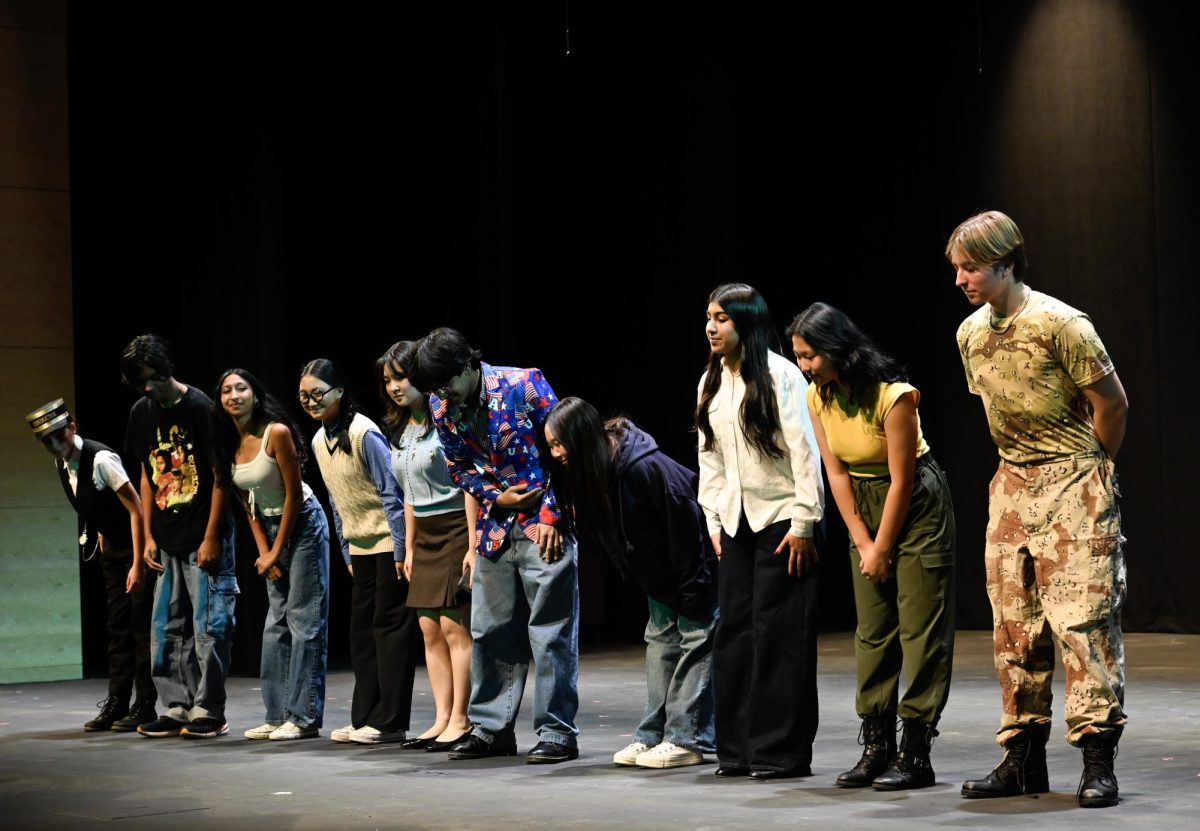 The cast of "Math" bow after their performance. "It was so cool that they were able to do this at such a professional scale," attendee Janvi Trivedi (9) said.