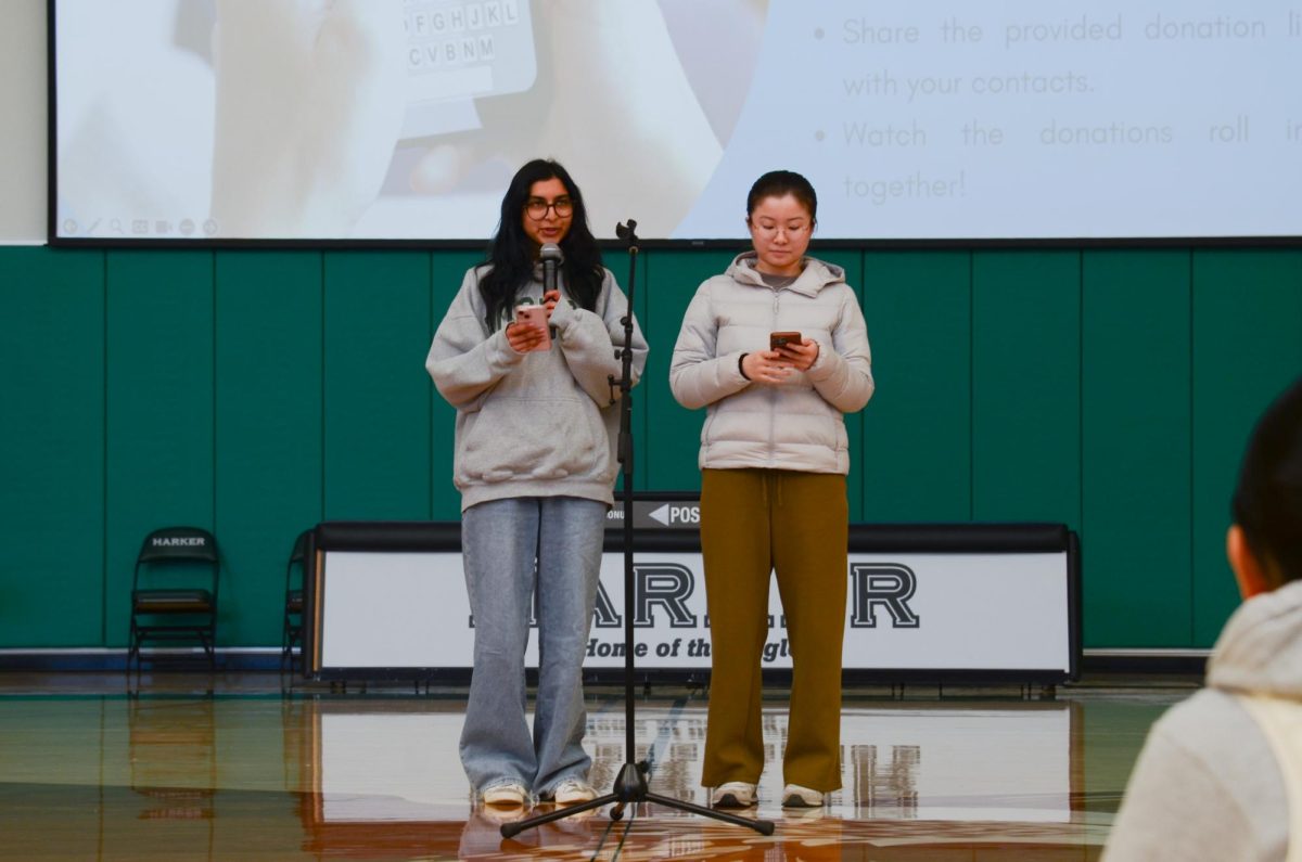 Make Our Schools Safe officers Ariana Gauba (12) and Victoria Ma (11) announced a club speaker event hosting  gun violence prevention advocate Kath Tsakalakis. The event will be held in biology teacher Michael Pistacchi’s room on Feb. 4.