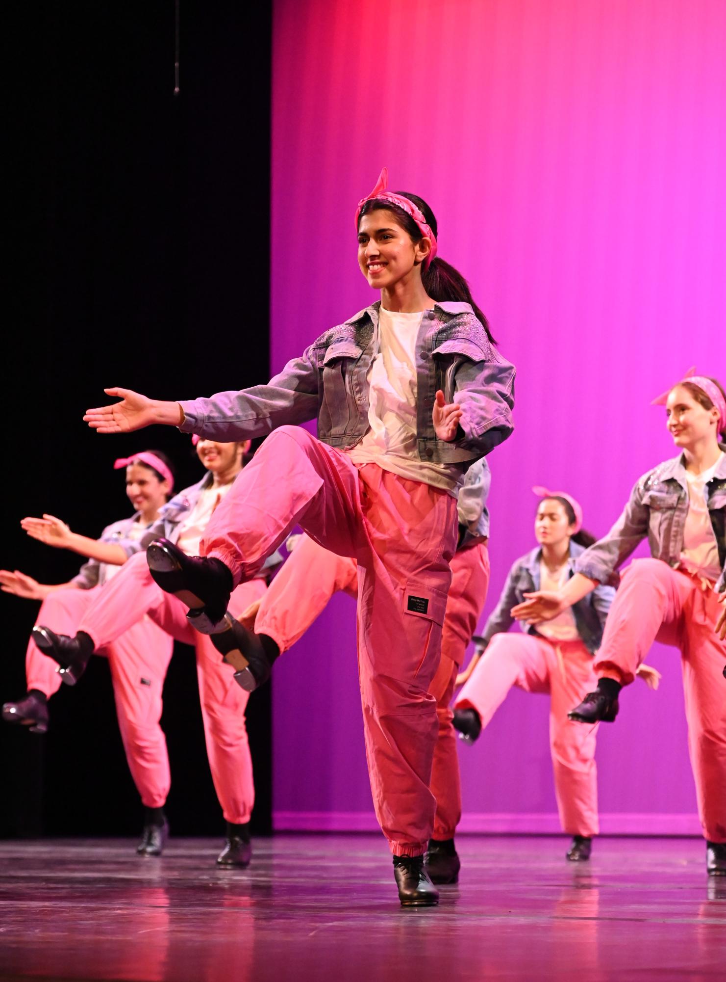 Junior Sofia Shah dances in tap routine "These Words." The dance was choreographed by guest choreographer Jessica Vo.