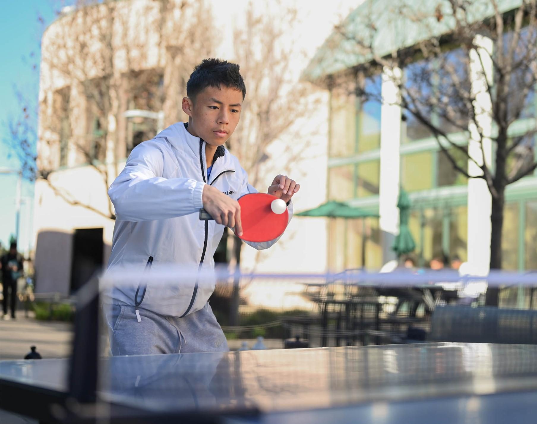 Sophomore Xianyao He trains his gaze on the ball as he prepares to swing the paddle. Representing Team USA at a variety of international competitions, Xianyao was ranked fifth place nationwide by US Table Tennis 2024. 