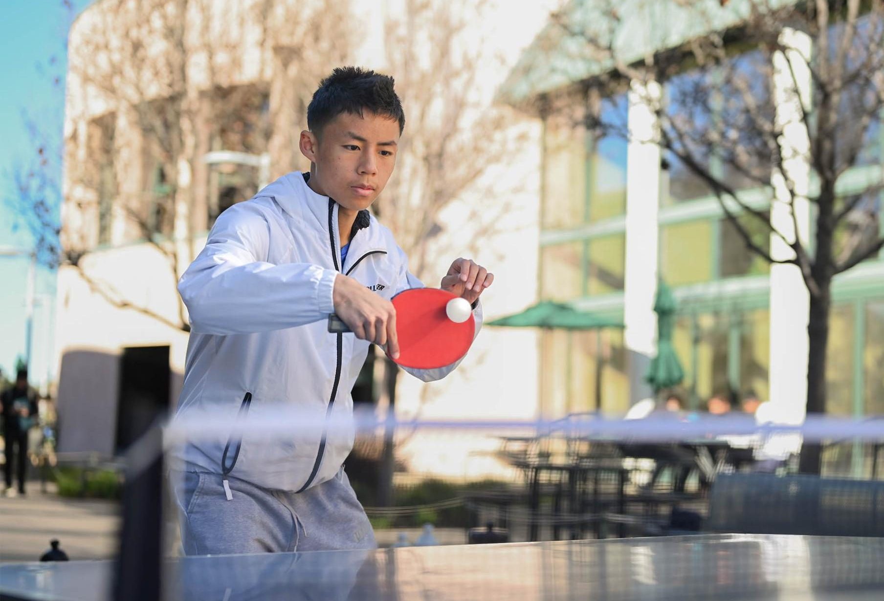 Sophomore Xianyao He trains his gaze on the ball as he prepares to swing the paddle. Representing Team USA at a variety of international competitions, Xianyao was ranked fifth place nationwide by US Table Tennis 2024. 