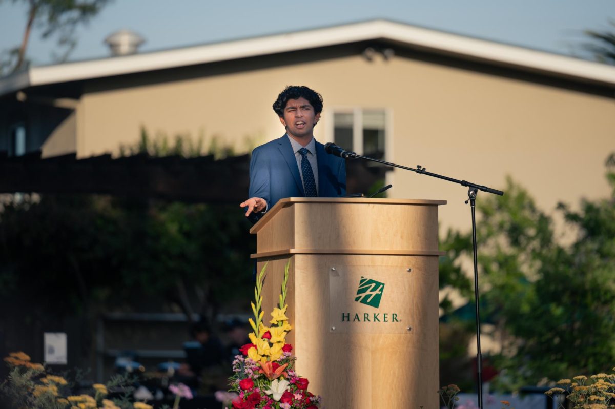 Shreyas Chakravarty delivers a speech warning against blind competitiveness and for greater focus on values. "And you cannot connect your values to your actions without understanding the value of your actions, the input that you put into the world," Shreyas said. "And the way to do that is through service."