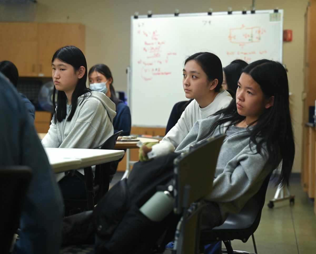 Attendee Charlene Li (9) listens to the alumni panel. “I liked hearing about some of their little stories and personal experiences from throughout high school and in their first years of college," Charlene said.