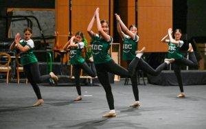 HDC members perform a jazz choreography to "See Me Now" onstage in the Patil Theater.  Both teams showcased the routines they learned during the closing performance on Friday.