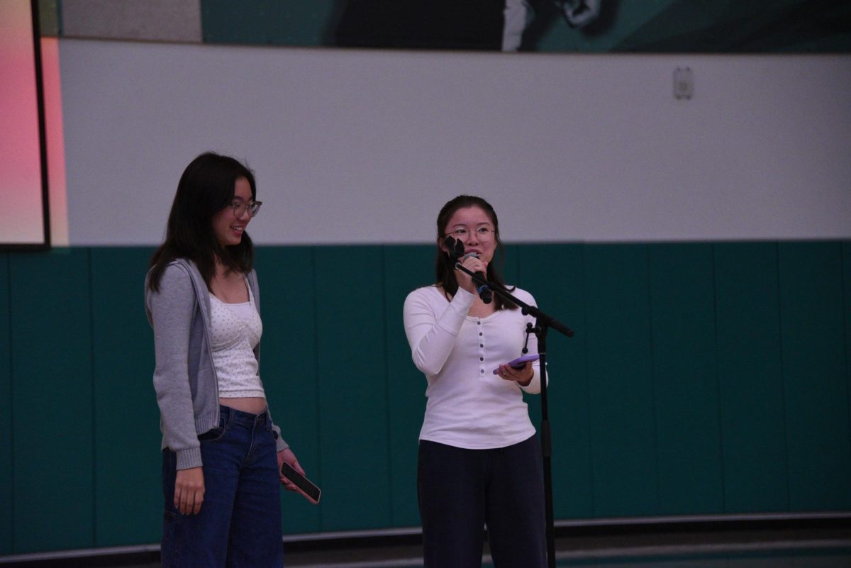 MUN presidents Victoria Ma (12) and Sophia Ou (12) welcome new and returning members to attend the MUN Kickoff. The kickoff will take place on Sept. 20 and will include activities to help members build collaboration and public speaking skills.