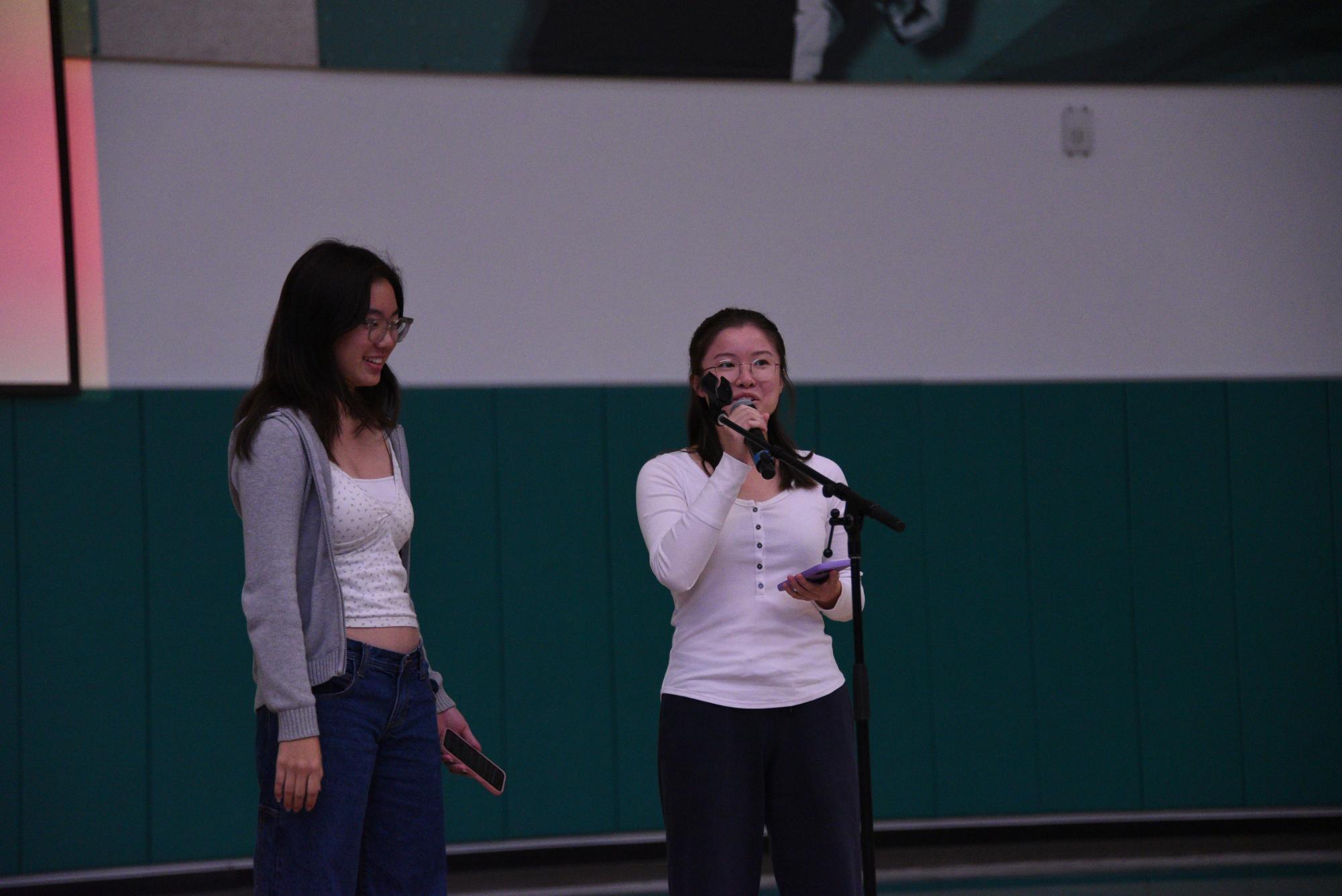 MUN presidents Victoria Ma (12) and Sophia Ou (12) welcome new and returning members to attend the MUN Kickoff. The kickoff will take place on Sept. 20 and will include activities to help members build collaboration and public speaking skills.