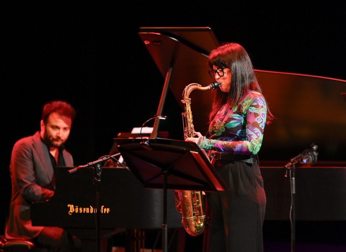 Saxophonist Kirsten Edkins showcases her expertise during the song "Angelica." Each musician shined during this song with solo moments.