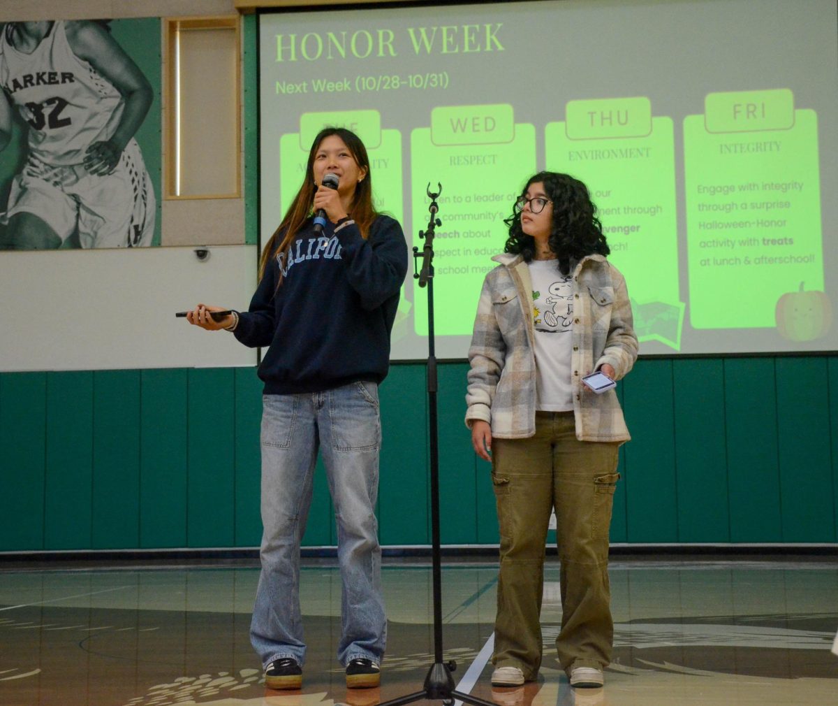 Honor council representatives Linda Zeng (12) and Suhana Bhandare (12) share a brief overview about Honor Week. Each day next week will be focused on emphasizing a value from the Honor Code.