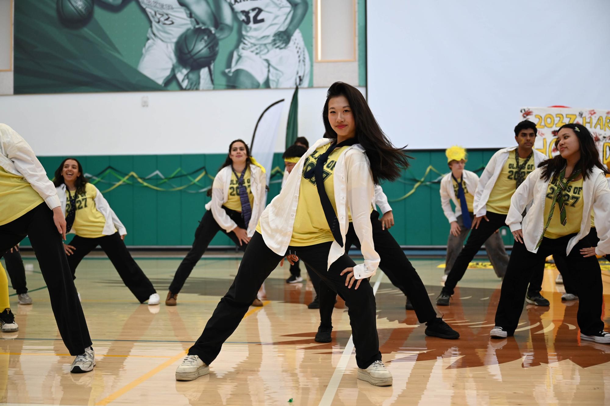 Junior Isabelle Niu performs in the lip sync. The Class of 2027 won first place in the event.