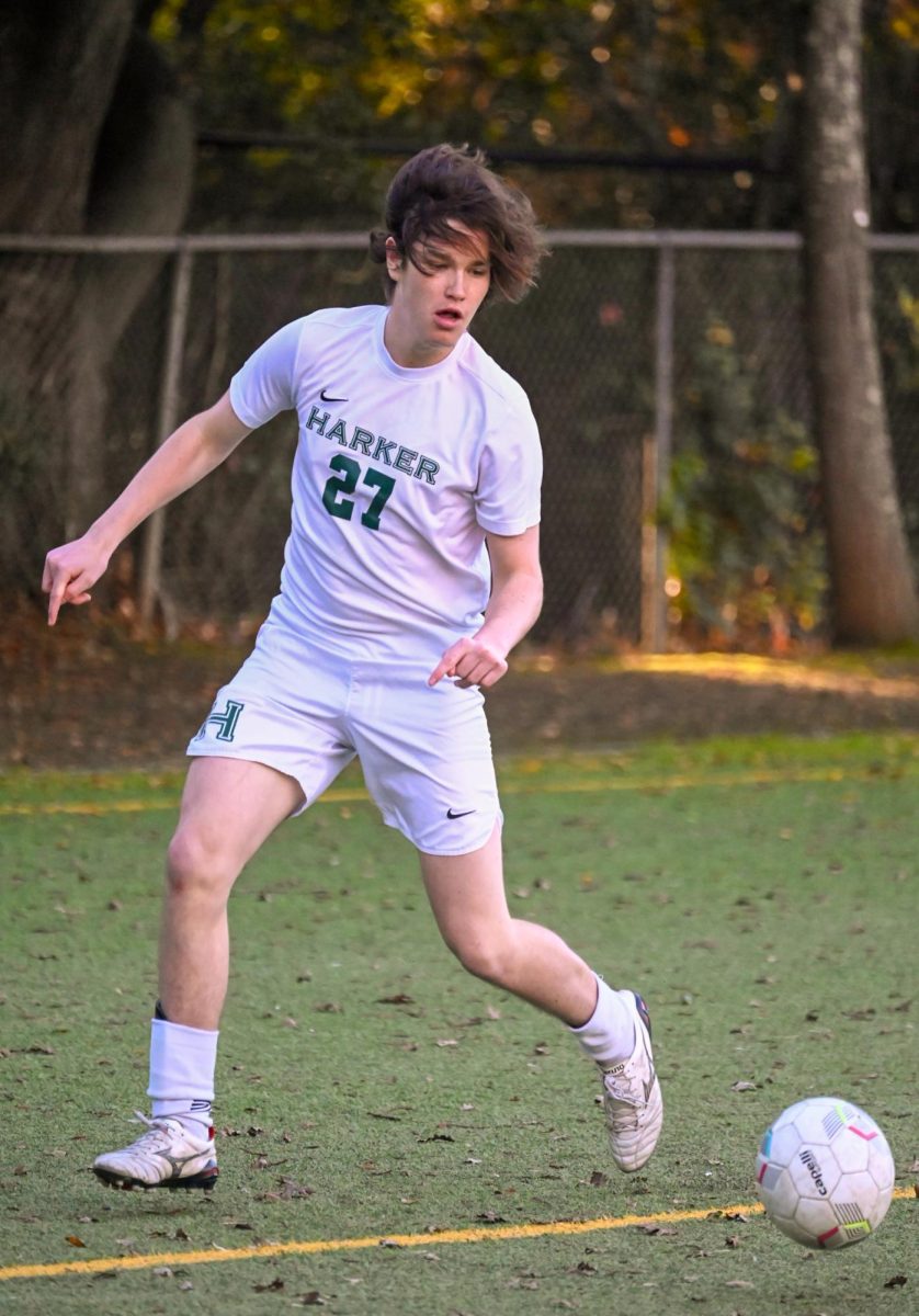 Wingback Nicolas Bastos (10) dribbles down the right touchline, preparing to make a cross into the Pinewood box. "I thought the way we started the game was excellent," head coach Seena Sajadieh said. "Our first half was our best performance of the season so far."