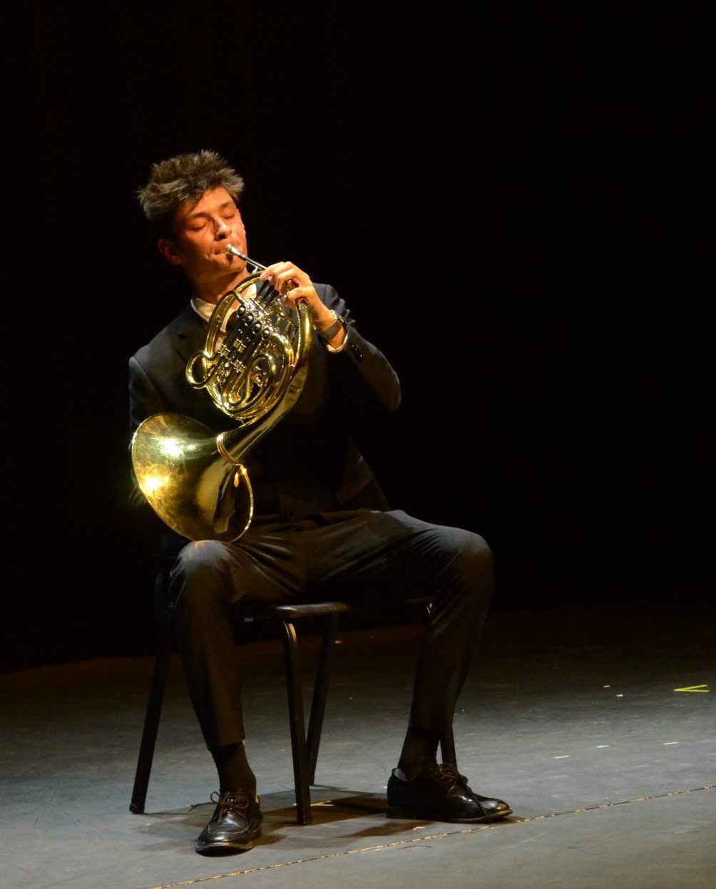 Senior Yash Greene plays the French horn. He was one of six instrumental music Certificate members.